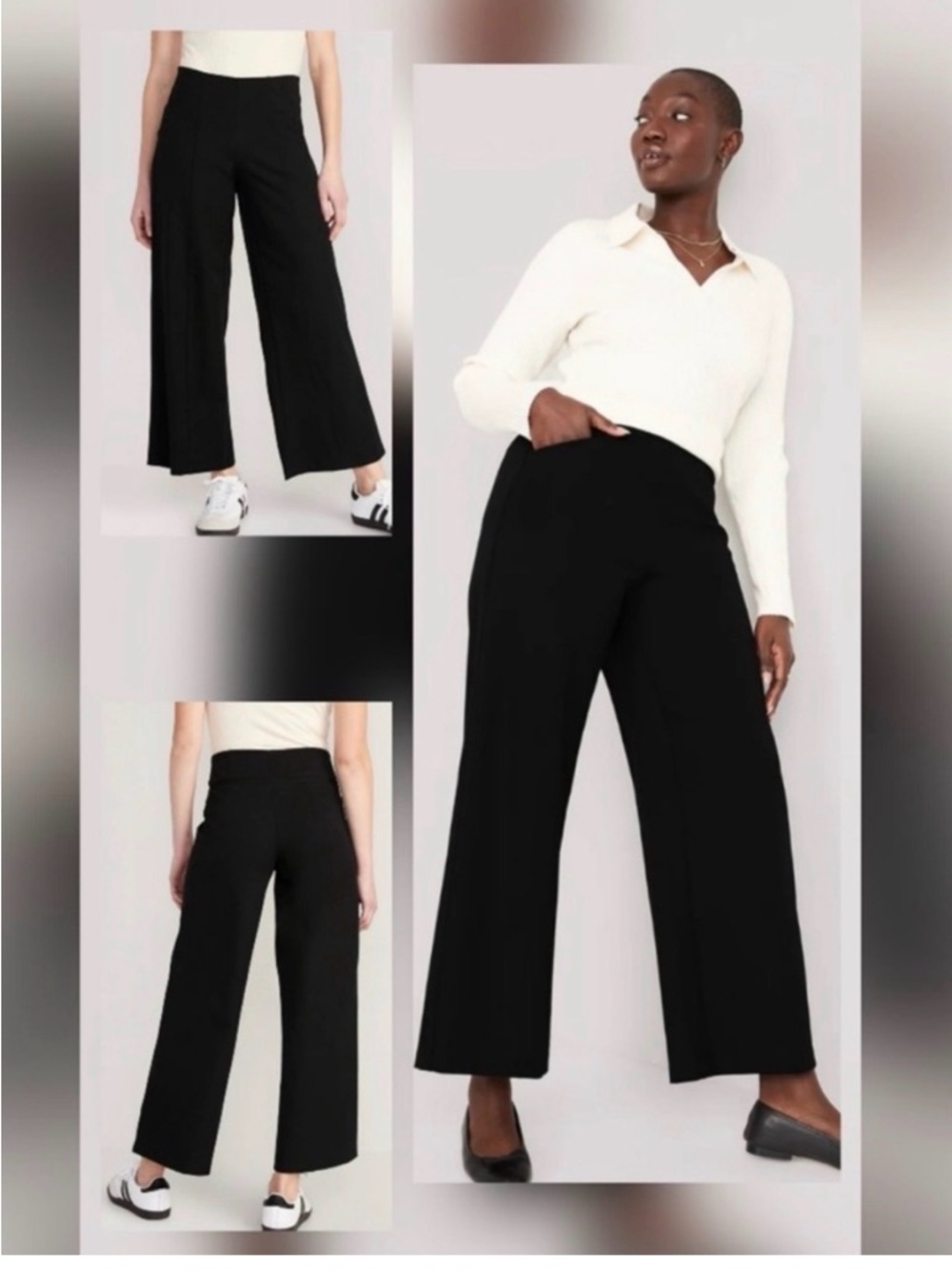 Old Navy Size XL Pixie Wide Leg Pants High Rise Comfort Waistband Stretch Twill